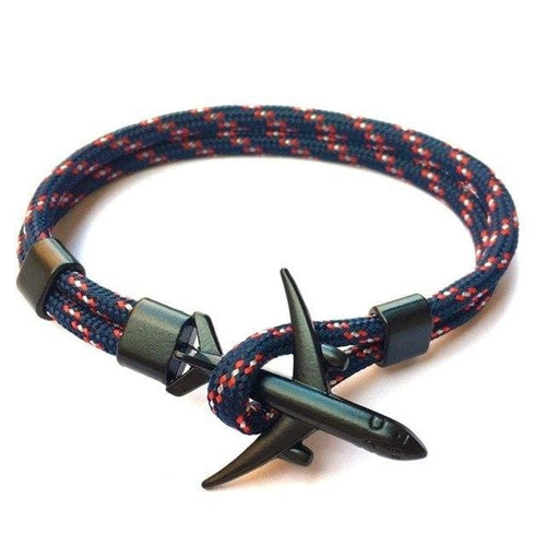 Airplane Anchor Rope Bracelet for Men and Women - A