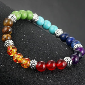 Chakra Stones Colorful Beads Unisex Bracelet for Women and Men