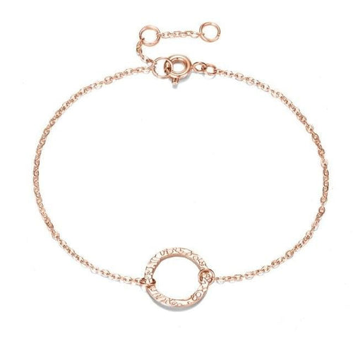 Circle Thin Chain Bracelet for Women - Rose Gold