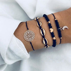 Crystal Metallic Beads Bracelet Sets for Women - 24