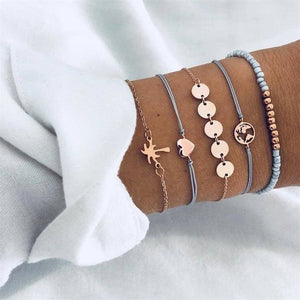 Crystal Metallic Beads Bracelet Sets for Women - 30