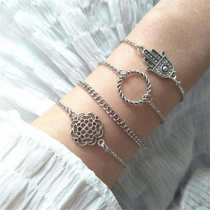 Crystal Metallic Beads Bracelet Sets for Women