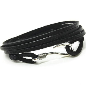 Fish Hook Anchor Bracelet for Men - Black / B