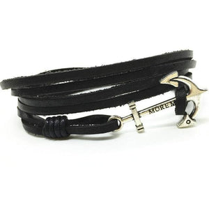 Fish Hook Anchor Bracelet for Men - Black / C