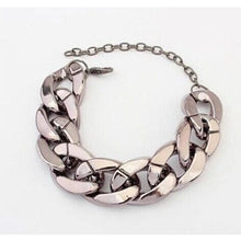 Load image into Gallery viewer, Flat Link Chain Bracelet for Women - Gun Black