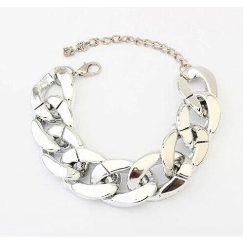 Flat Link Chain Bracelet for Women - Silver