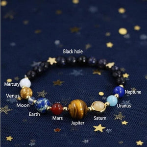 Galaxy Crystal Beads Bracelet for Men and Women - Blue Sandstone 6mm