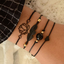 Load image into Gallery viewer, Goth Black Set of Bracelets for Women