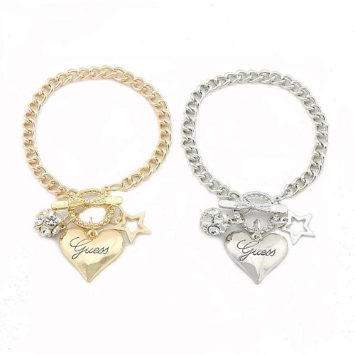 Heart Star Flower Charm Bracelet for Women - Gold