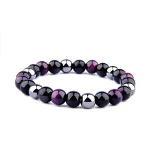 Load image into Gallery viewer, Hematite Beads Tiger Eye Bracelet for Men and Women - Amethyst Purple / 17cm