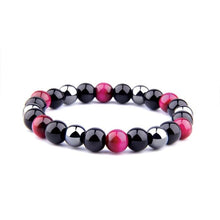 Load image into Gallery viewer, Hematite Beads Tiger Eye Bracelet for Men and Women - Flamingo Rose / 17cm