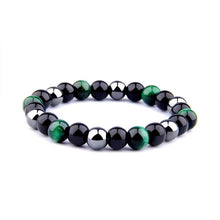 Load image into Gallery viewer, Hematite Beads Tiger Eye Bracelet for Men and Women - Forest Green / 17cm