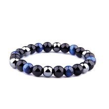 Load image into Gallery viewer, Hematite Beads Tiger Eye Bracelet for Men and Women - Marine Blue / 17cm