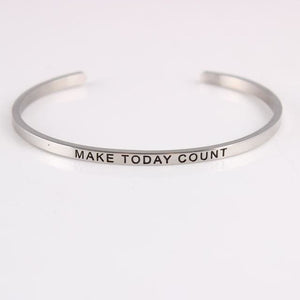 Inspirational Quote Bangle for Women - A