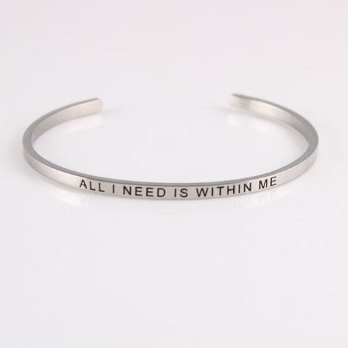 Inspirational Quote Bangle for Women - C