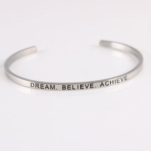 Inspirational Quote Bangle for Women - H