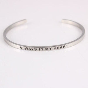 Inspirational Quote Bangle for Women - L