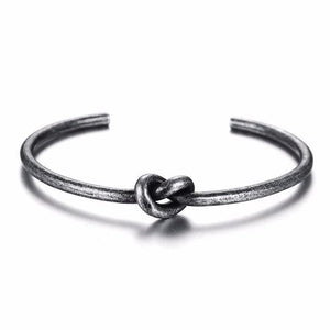 Knot Bangle for Women - Antique Silver