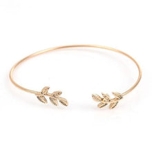 Load image into Gallery viewer, Leaf Open Cuff Bangle for Women - Gold