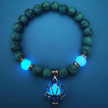 Load image into Gallery viewer, Lotus Flower Luminous Bead Bracelet for Women - Blue