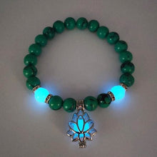 Load image into Gallery viewer, Lotus Flower Luminous Bead Bracelet for Women - Green and Blue