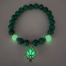 Load image into Gallery viewer, Lotus Flower Luminous Bead Bracelet for Women - Green