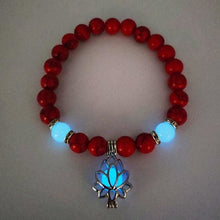 Load image into Gallery viewer, Lotus Flower Luminous Bead Bracelet for Women - Red and Blue