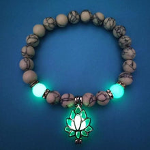 Load image into Gallery viewer, Lotus Flower Luminous Bead Bracelet for Women - White