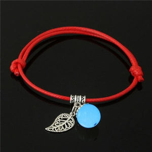 Luminous Pearl Leaf Pendant Bracelet for Women - E