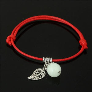 Luminous Pearl Leaf Pendant Bracelet for Women - G