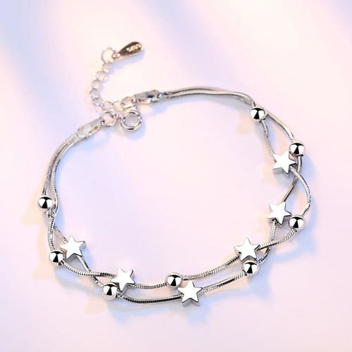 Metallic Pearls Cubes Hearts Stars Bracelet for Women