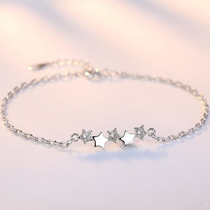 Metallic Pearls Cubes Hearts Stars Bracelet for Women - H