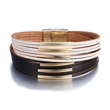 Load image into Gallery viewer, Multi-layer Leather Stripes Womens Bracelet - A