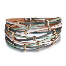 Load image into Gallery viewer, Multi-layer Leather Stripes Womens Bracelet - D