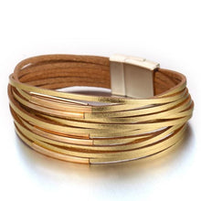 Load image into Gallery viewer, Multi-layer Leather Stripes Womens Bracelet - H