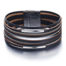 Load image into Gallery viewer, Multi-layer Leather Stripes Womens Bracelet - L