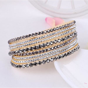 Multi-layer Stones Womens Bracelet - Beige