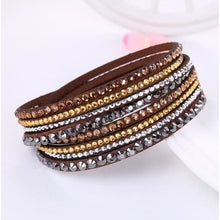 Load image into Gallery viewer, Multi-layer Stones Womens Bracelet - Coffee