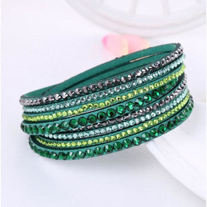 Multi-layer Stones Womens Bracelet - Green