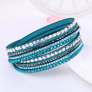 Multi-layer Stones Womens Bracelet - Hole Blue