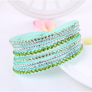 Multi-layer Stones Womens Bracelet - Light Green