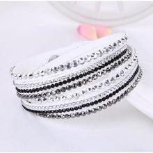 Load image into Gallery viewer, Multi-layer Stones Womens Bracelet - White and Black