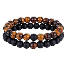 Load image into Gallery viewer, Onyx Beads Bracelet For Men And Women - Tiger Eyes Black