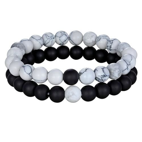 Onyx Beads Bracelet For Men And Women - White and Black