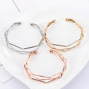 Open Hexagon Cuff for Women