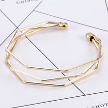 Load image into Gallery viewer, Open Hexagon Cuff for Women - Gold