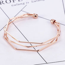 Load image into Gallery viewer, Open Hexagon Cuff for Women - Rose Gold