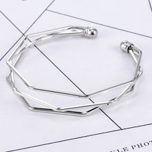 Load image into Gallery viewer, Open Hexagon Cuff for Women - Silver