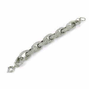 Rhinestone Paved Link Bracelet for Women