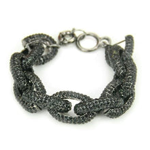 Load image into Gallery viewer, Rhinestone Paved Link Bracelet for Women - Gunmetal